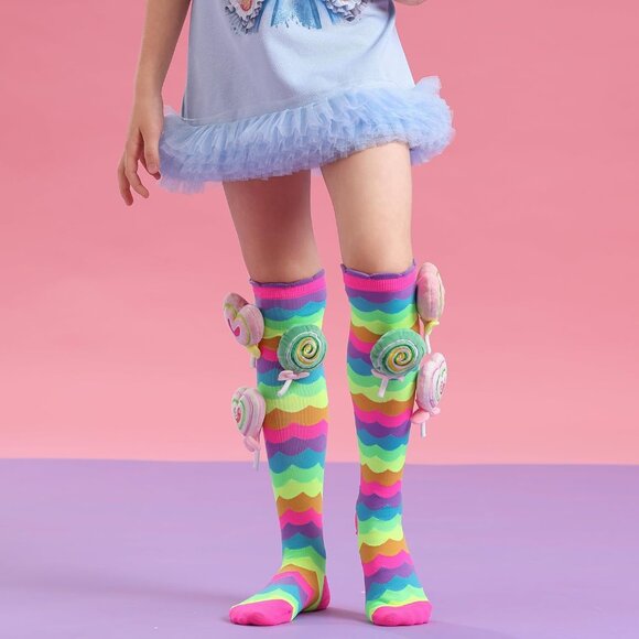 Crazy socks for kids Cute girl socks girls wacky Funky Stretch Mid to High Novel - Picture 7 of 12